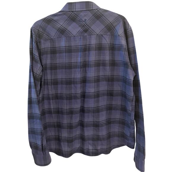 Under Armour Fitted Flannel Button Up Plaid Long Sleeve Shirt XL Blue Cotton - Picture 2 of 5